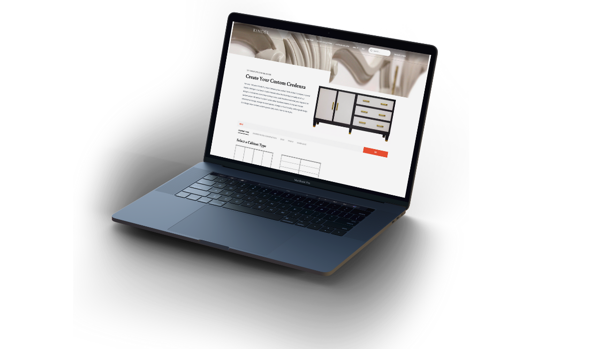 Kindel Furniture website design by SPARK Business Works